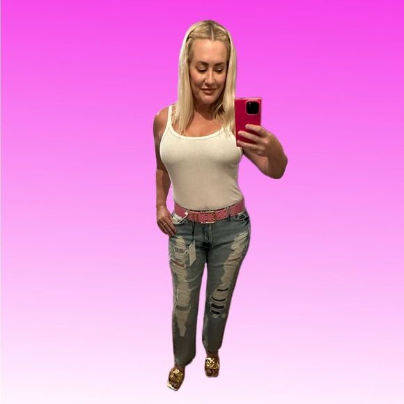 FRAME Le Slouch Low Rise, Straight Destructed Denim - NWT - size 30 - Picture 5 of 16